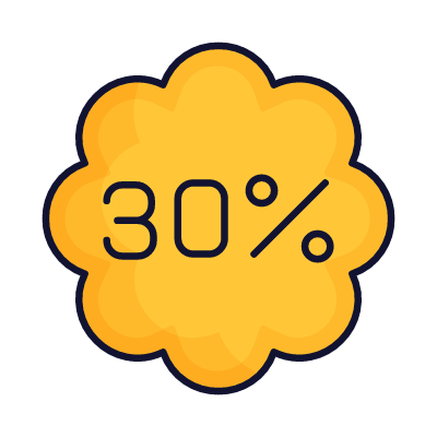 Sale 30%, Animated Icon, Lineal