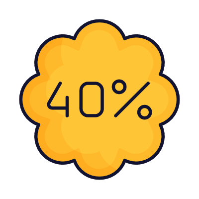Sale 40%, Animated Icon, Lineal