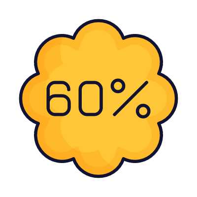 Sale 60%, Animated Icon, Lineal
