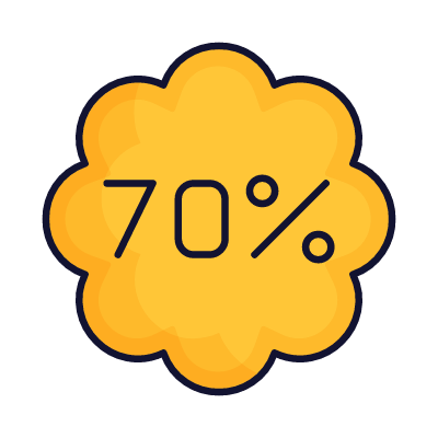 Sale 70%, Animated Icon, Lineal