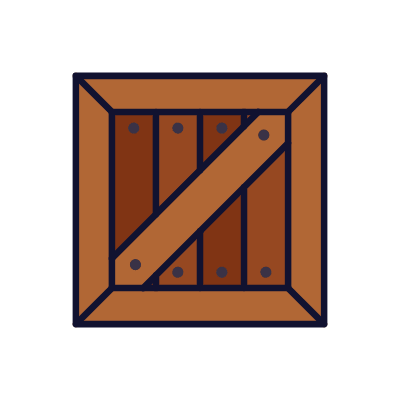Wooden box, Animated Icon, Lineal