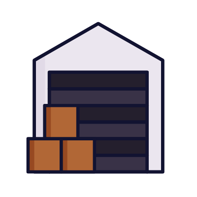 Warehouse, Animated Icon, Lineal