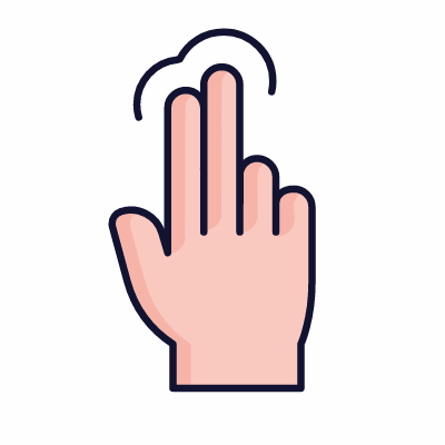 Tapping fingers, Animated Icon, Lineal