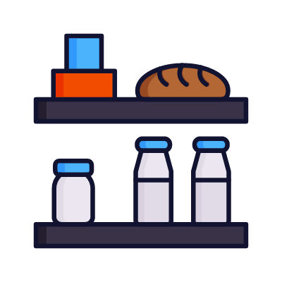 Grocery shelf, Animated Icon, Lineal