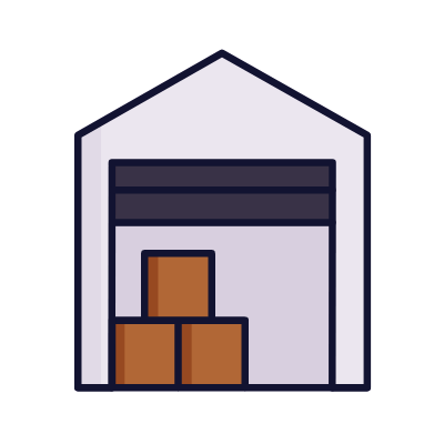Open warehouse, Animated Icon, Lineal