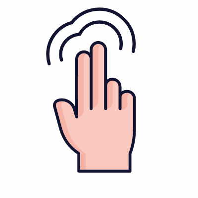 Tapping fingers, Animated Icon, Lineal