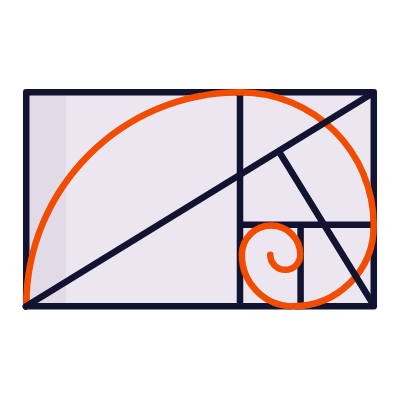 Fibonacci arcs, Animated Icon, Lineal