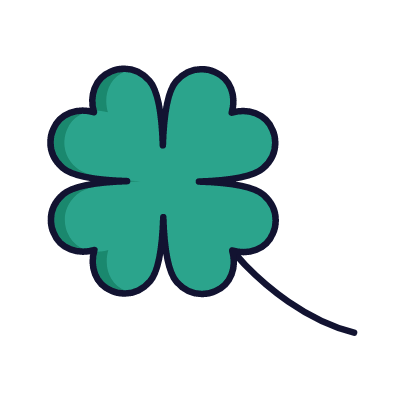 Four-leaf clover, Animated Icon, Lineal