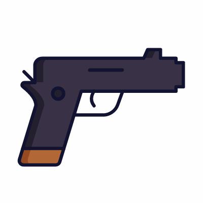 Handgun, Animated Icon, Lineal