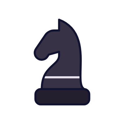 Chess knight, Animated Icon, Lineal