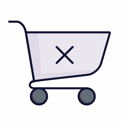 Shopping trolley error, Animated Icon, Lineal