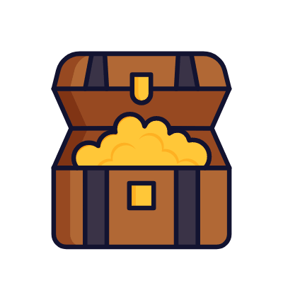Treasure chest, Animated Icon, Lineal