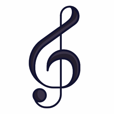 Treble clef, Animated Icon, Lineal