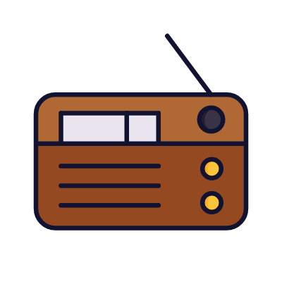Radio station, Animated Icon, Lineal