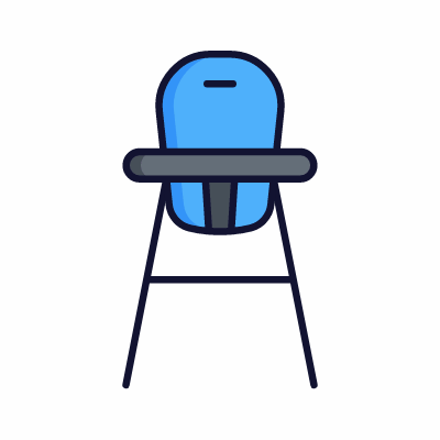 Baby chair, Animated Icon, Lineal