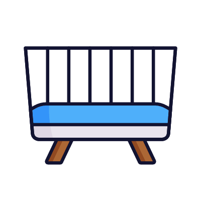 Baby bed crib, Animated Icon, Lineal