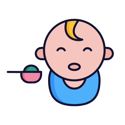 Feeding a baby, Animated Icon, Lineal