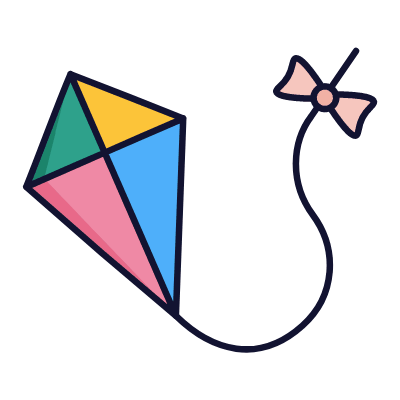Kite, Animated Icon, Lineal