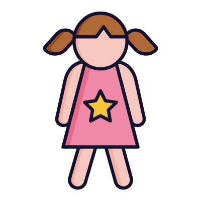 Baby doll, Animated Icon, Lineal
