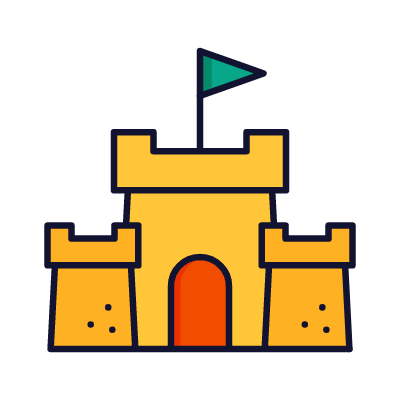 Castle, Animated Icon, Lineal