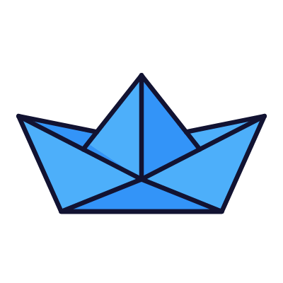 Paper boat, Animated Icon, Lineal