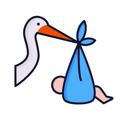 Stork, Animated Icon, Lineal
