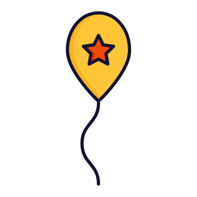 Party balloon, Animated Icon, Lineal