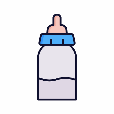 Baby bottle, Animated Icon, Lineal