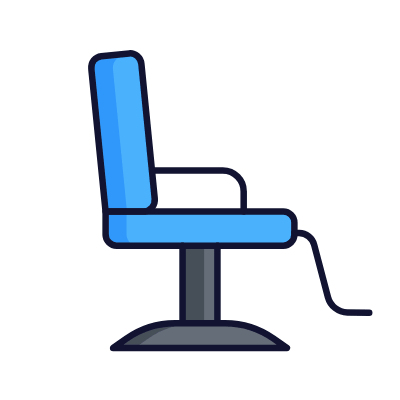 Barber chair, Animated Icon, Lineal