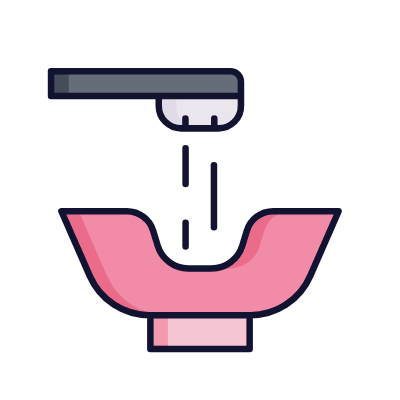Hair washing, Animated Icon, Lineal