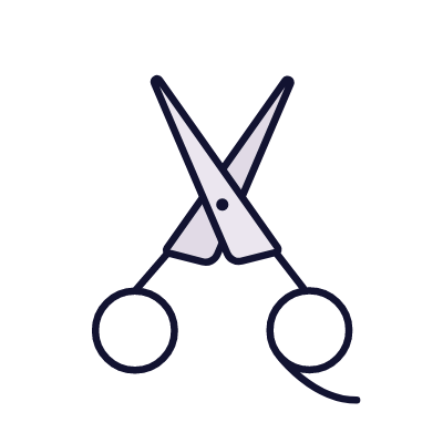 Barber scissors, Animated Icon, Lineal