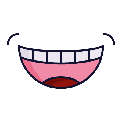 Smiling mouth, Animated Icon, Lineal