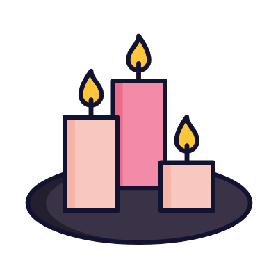 Spa candle, Animated Icon, Lineal