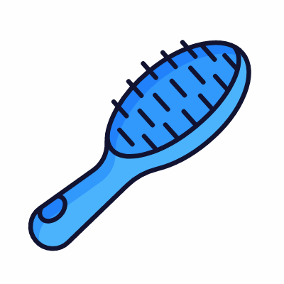 Hair brush, Animated Icon, Lineal