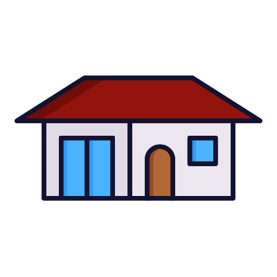Bungalow, Animated Icon, Lineal