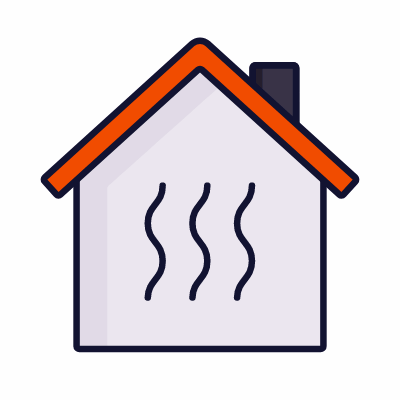 Heating room, Animated Icon, Lineal
