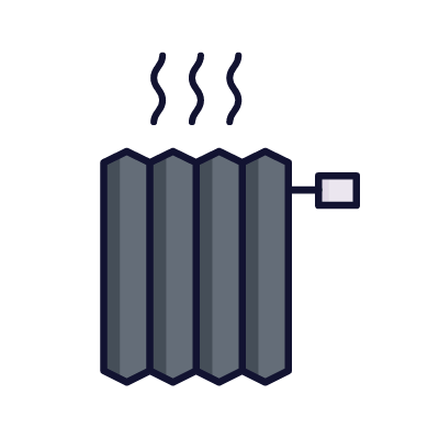 Heating radiator, Animated Icon, Lineal