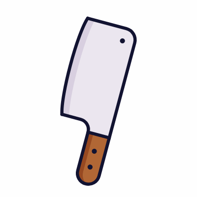 Cleaver knife, Animated Icon, Lineal
