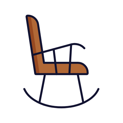 Rocking chair, Animated Icon, Lineal