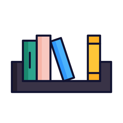 Book shelf, Animated Icon, Lineal