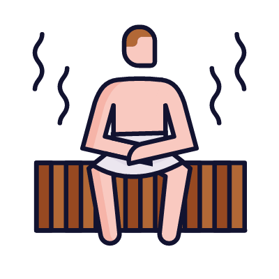 Sauna, Animated Icon, Lineal