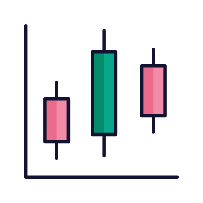 Graph candles, Animated Icon, Lineal