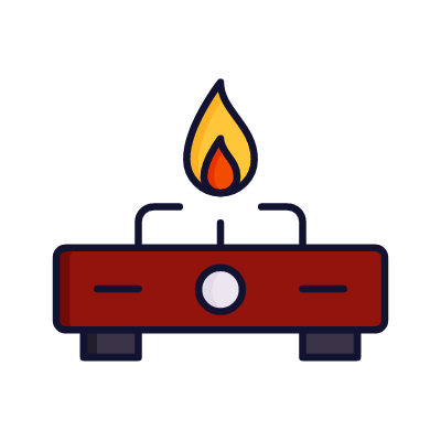 Gas stove, Animated Icon, Lineal