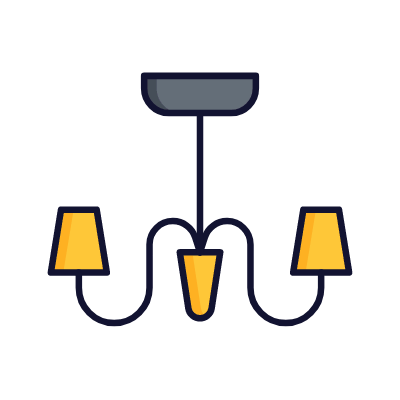 Chandelier, Animated Icon, Lineal