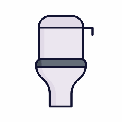 Toilet bowl, Animated Icon, Lineal
