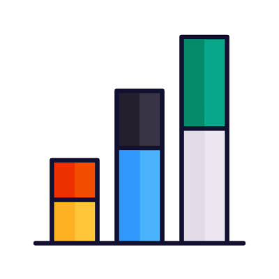 Double bar chart, Animated Icon, Lineal