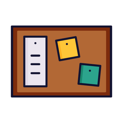 Noticeboard, Animated Icon, Lineal