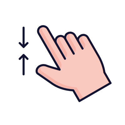 Zoom out two fingers, Animated Icon, Lineal