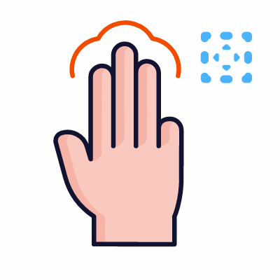 Navigate three fingers, Animated Icon, Lineal