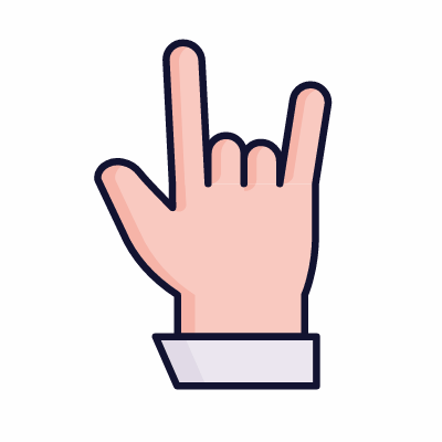 Rock hand, Animated Icon, Lineal